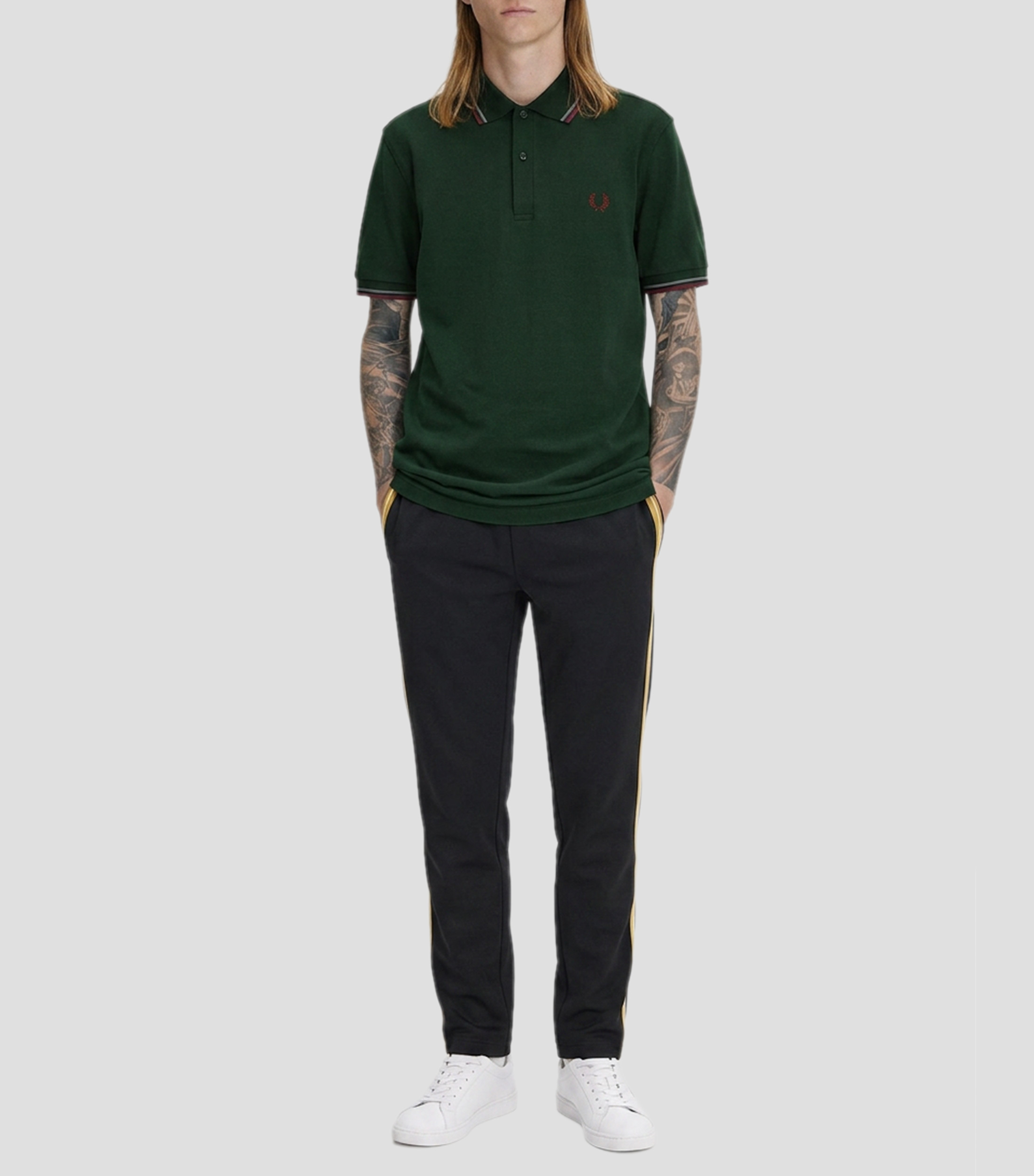 Playera tipo polo manga corta lisa Hombre